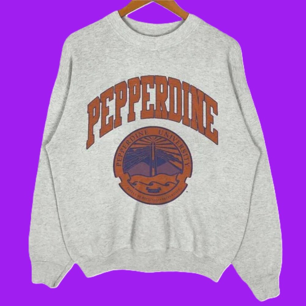 Pepperdine University Pepperdine Waves sweatshirt shirt grey Throwback